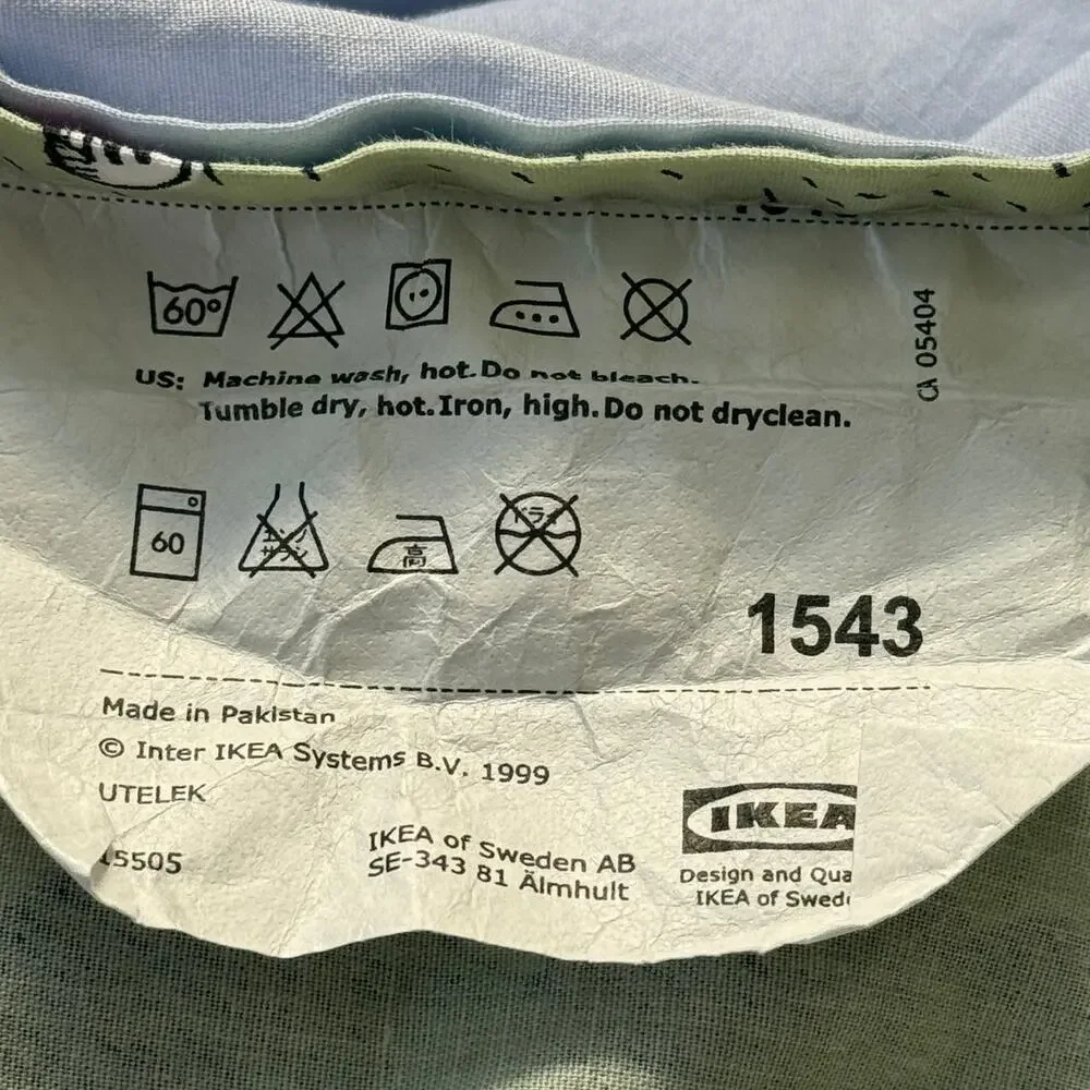 IKEA UTELEK Twin Duvet Cover Train Woodland Animals Vintage Kids Bedding